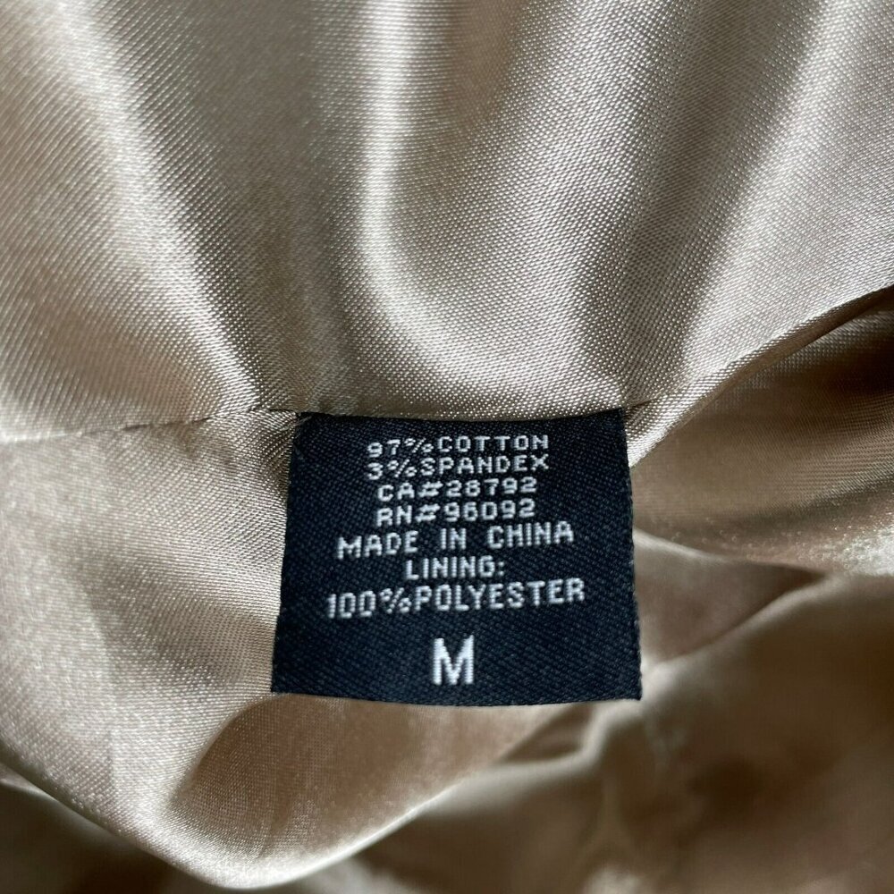 Willi Smith Trench Coat Women's Sz M Beige 4-Button Double-Breasted Stretch - Picture 8 of 10